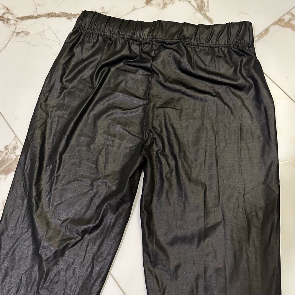 Kardashian Kollection Womens Black Shiny Stretch Leggings - Picture 6 of 9